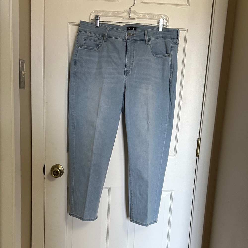 NYDJ Women's Soft Blue Straight Leg Jeans